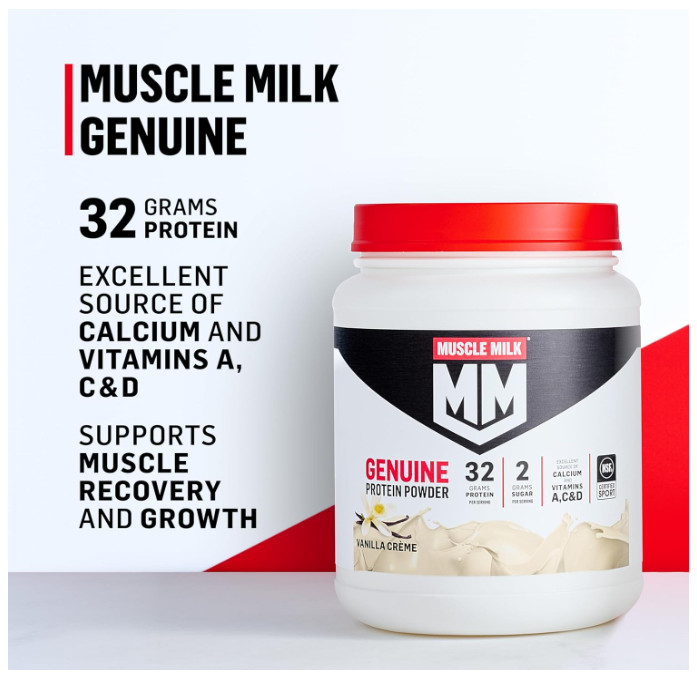 Muscle Milk Chocolate Protein Powder 4.94lb 32g Protein Low Sugar Snack