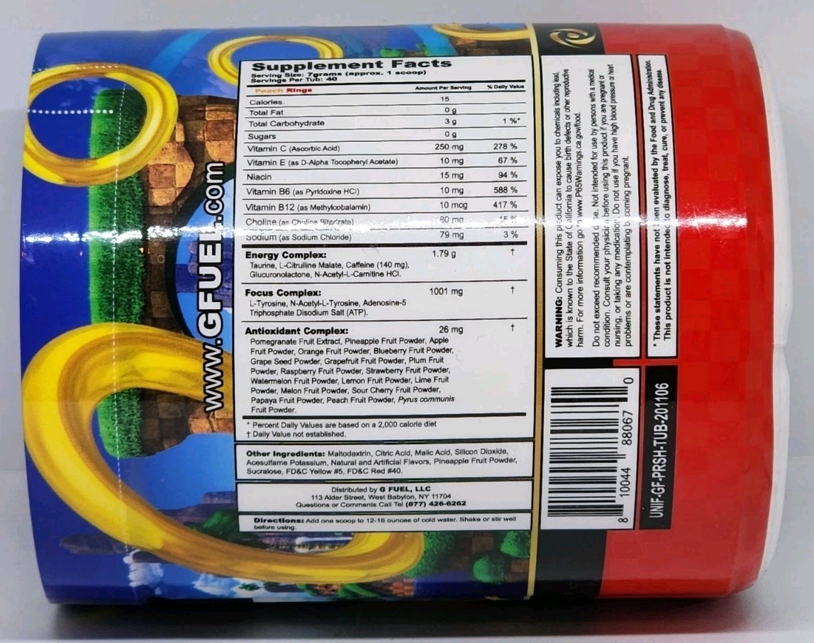 G Fuel Energy Formula Peach Rings 40 Servings Sugar Free New Sealed