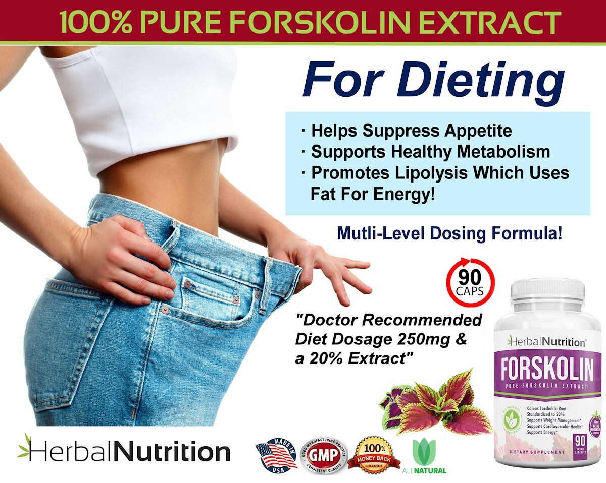Best Forskolin Weight Loss Supplement 90 Caps 250mg At 20% of Coleus Forskohlii