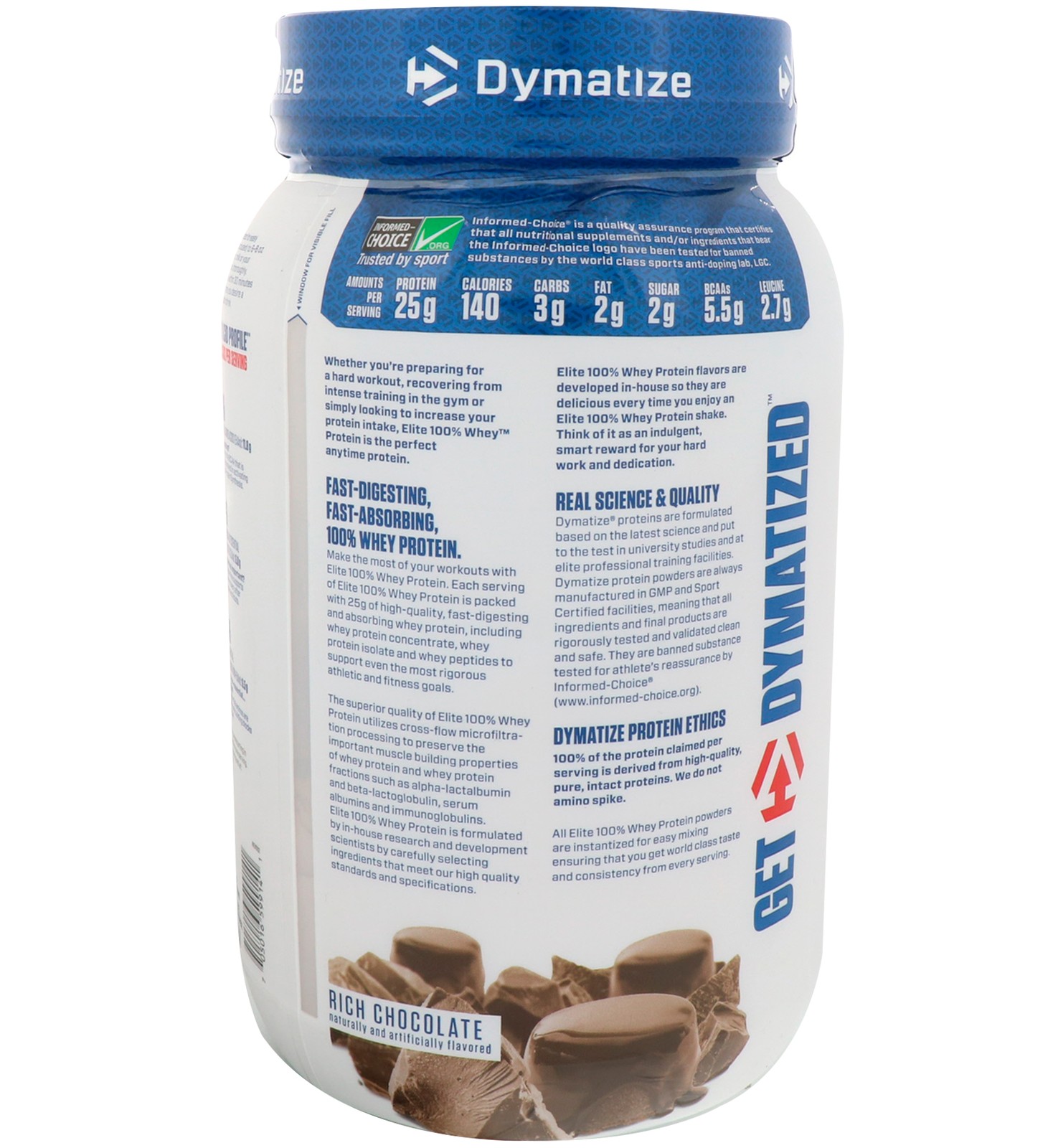 Elite, 100% Whey Protein Powder, Rich Chocolate, 2 lbs (907 g)