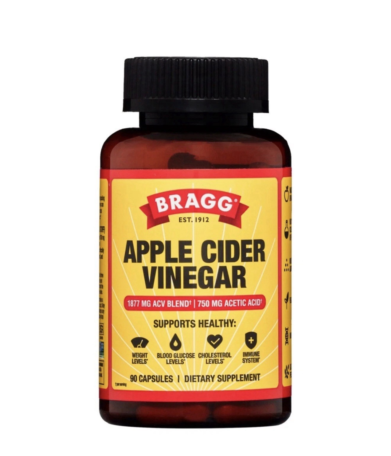 Bragg Apple Cider Vinegar , 90 Capsules Sealed Exp 02/2028 Fast Shipping