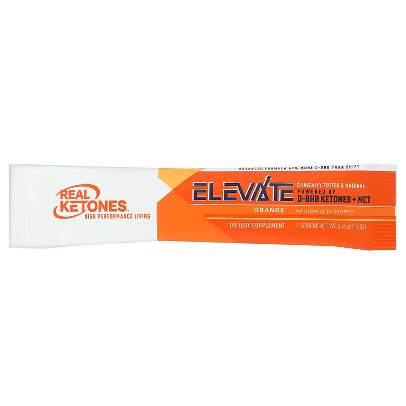 Real Ketones, Elevate, Orange, 30 Drink Mix Packets, Authentic, Exp 09/28
