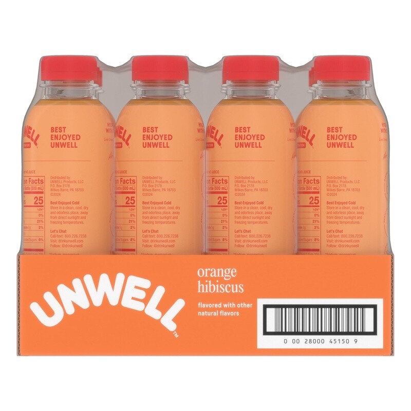 Electrolyte Hydration Drink Rapid Focus Natural Energy 12 Pack Orange Hibiscus