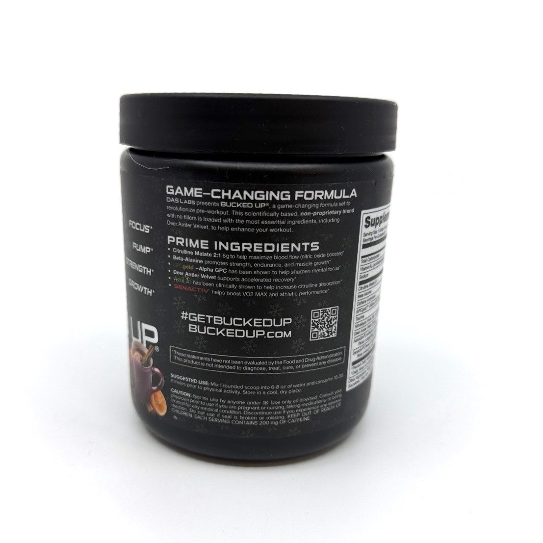 Bucked Up Pre-Workout Powder 200mg Caffeine Blood Raz 25 Servings EXP 04/27