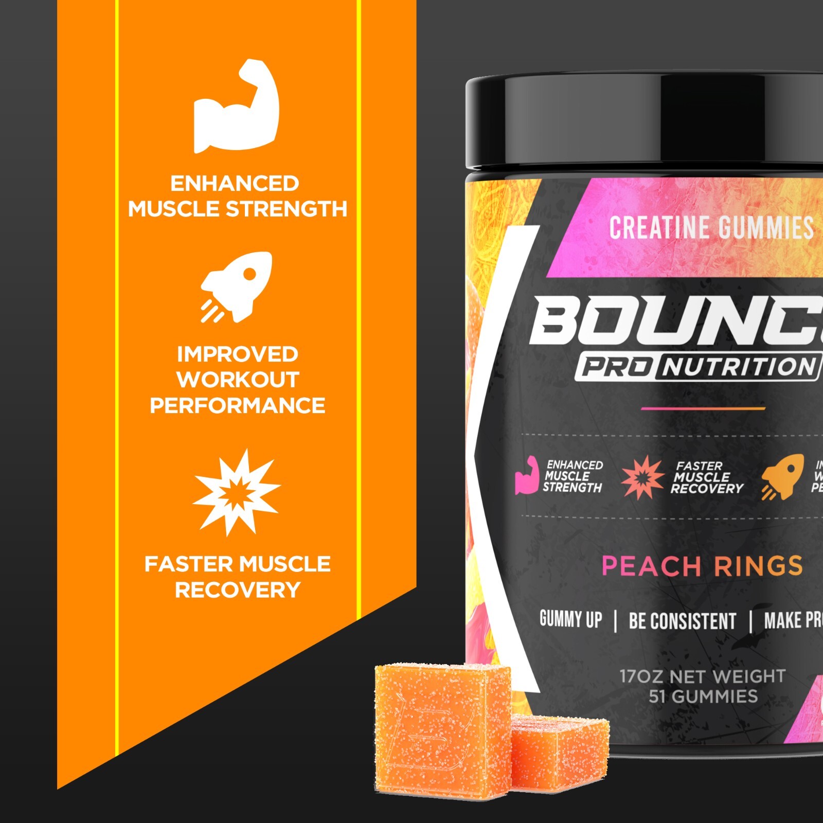 Creatine Gummies – Peach Rings
