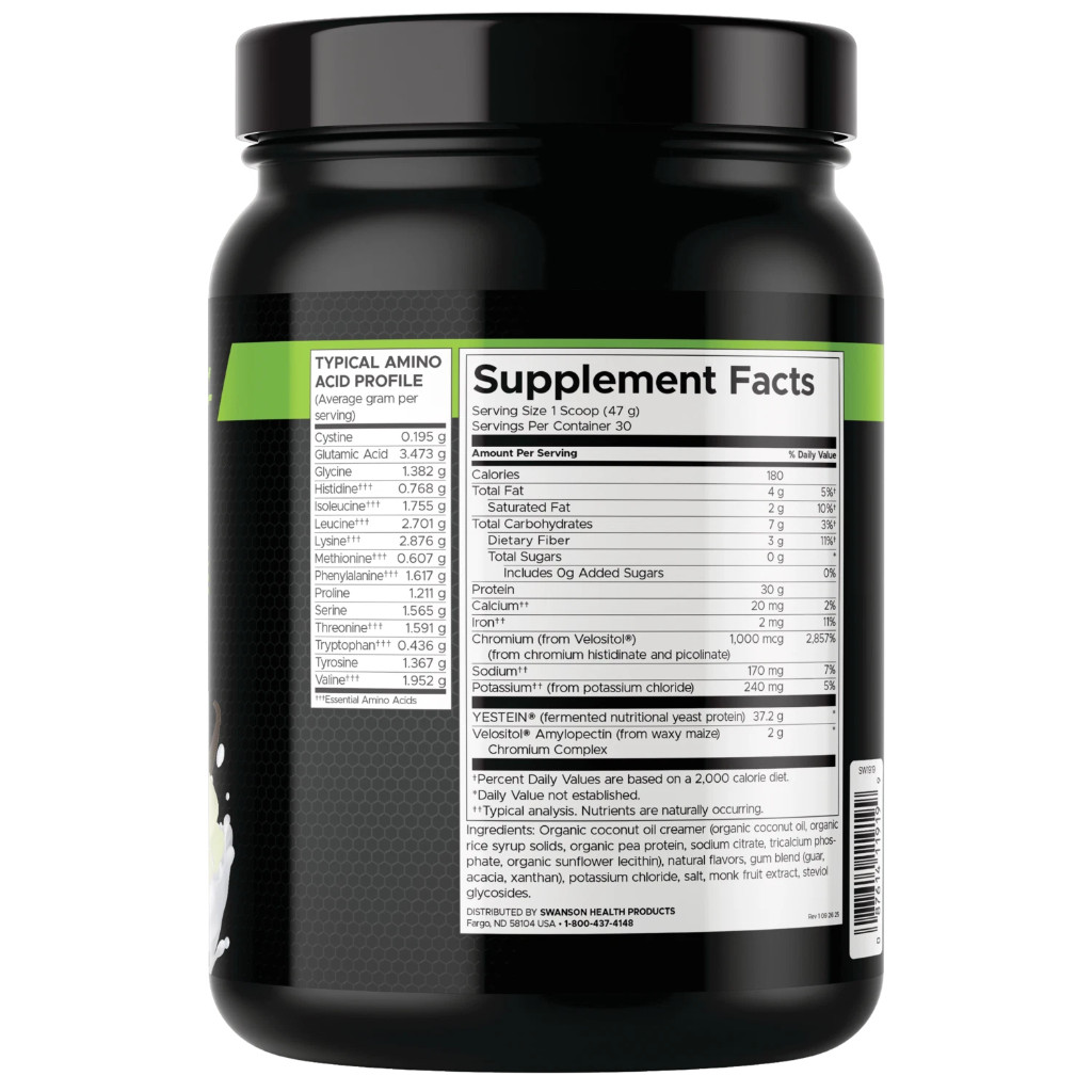 Swanson Full Potential Vegan Protein – Vanilla 30 g protein 3.11 lbs Pwdr