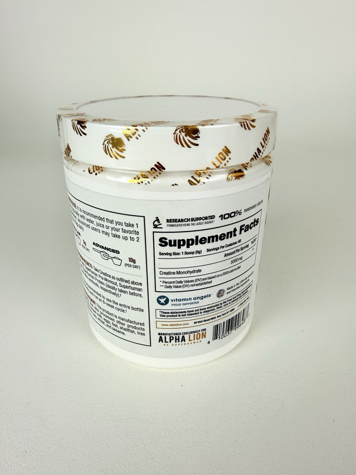 ALPHA LION Creatine Monohydrate Powder 5000mg Per Serving 5g Supports Muscle …
