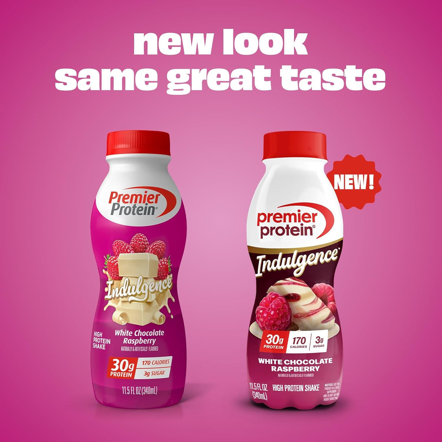 Shake INDULGENCE, White Chocolate Raspberry, 30G Protein, 170 Calories, 3G Sugar