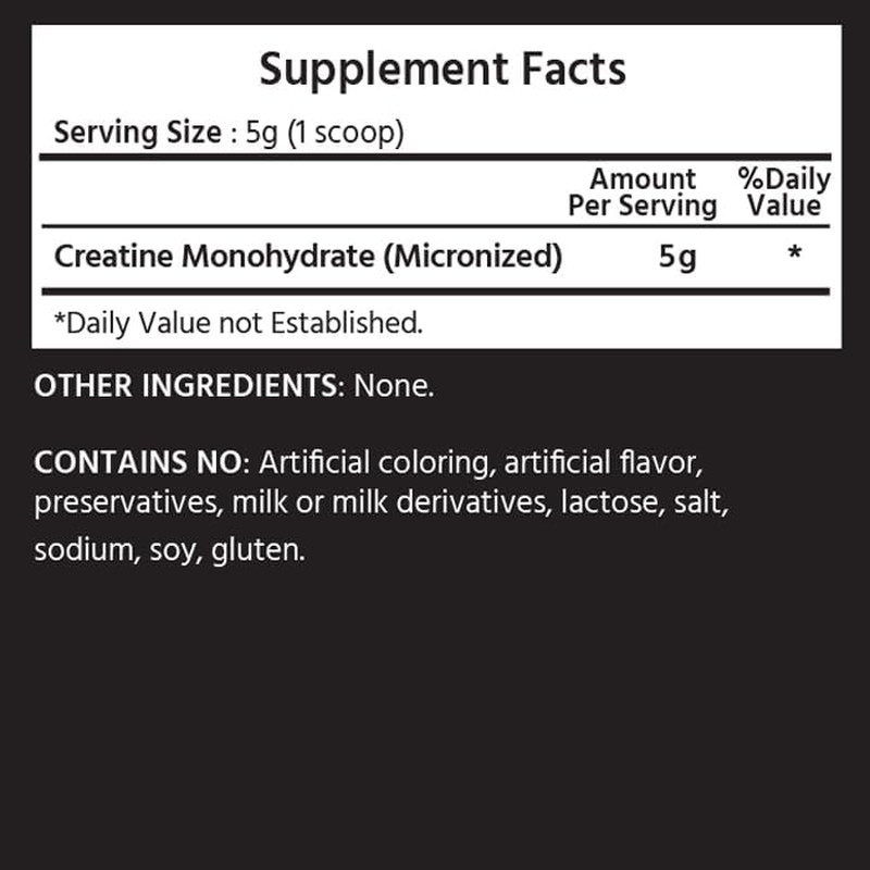 Micronized Creatine Monohydrate 5G (Per Serving) – 300G (10.5Oz) – 60 Servings –