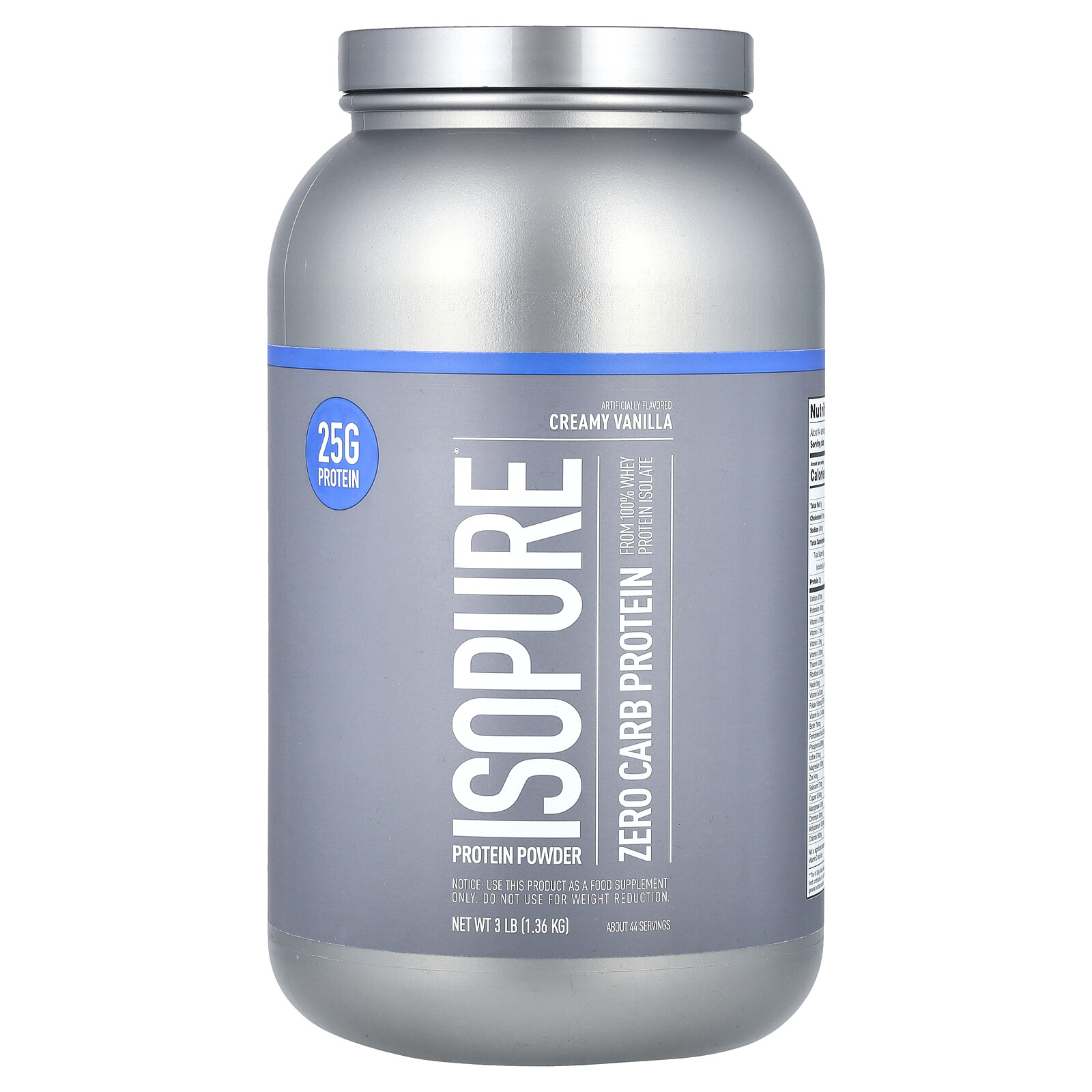 Zero Carb Protein Powder, Creamy Vanilla, 3 lb (1.36 kg)