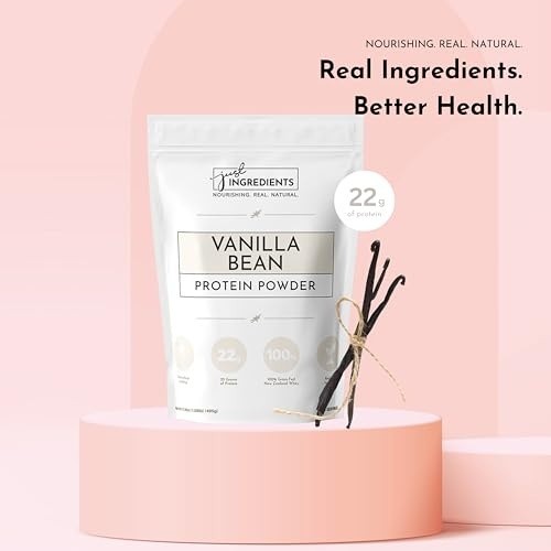 JUST Ingredients Vanilla Bean Protein Powder Casein Free 22g 15 Servings 17.46oz