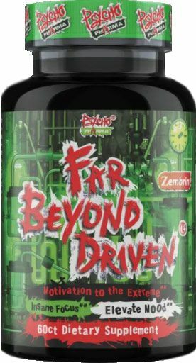 Psycho Pharma Far Beyond Driven 60ct Mood & Energy Formula 6/25EXP