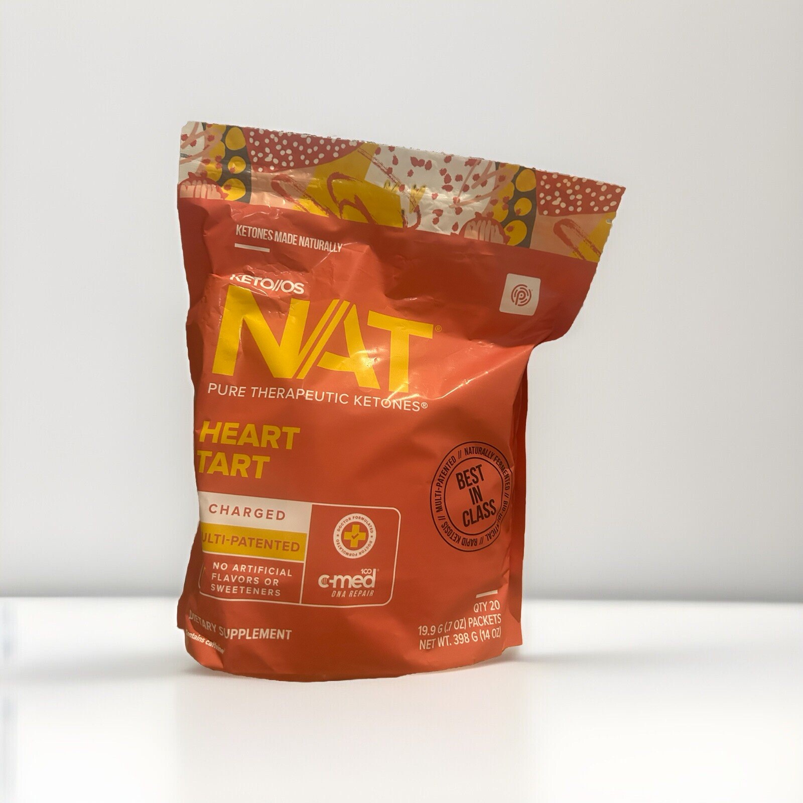 Pruvit NAT KETO OS Heart Tart 20 Packets In Bag. New Presentation.