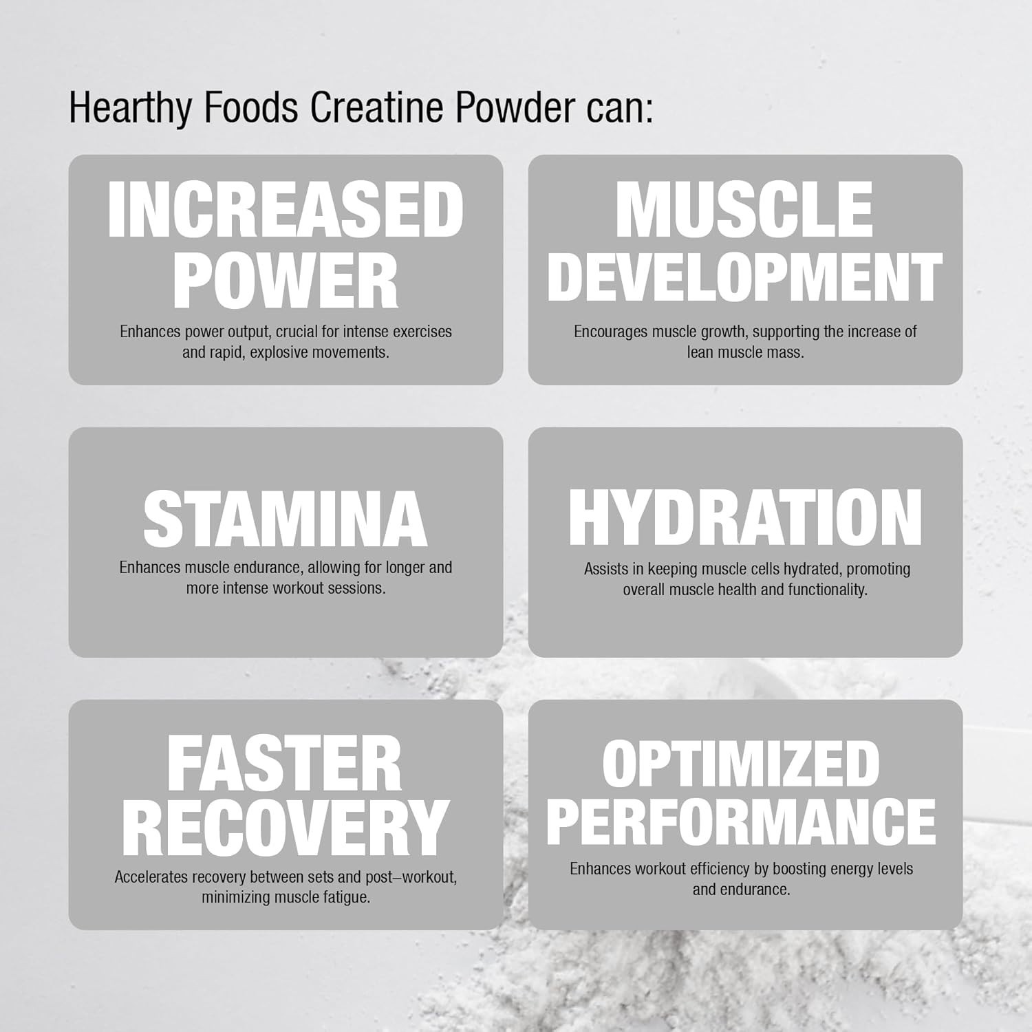 HEARTHY FOODS Creatine Monohydrate Micronized Powder 500G – 100 Servings, 5000mg