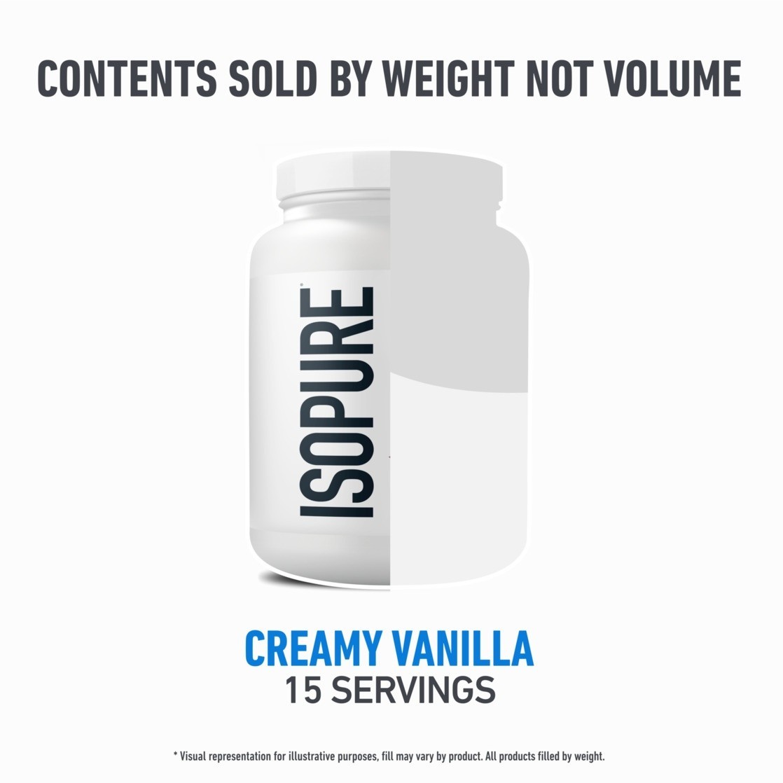 Isopure Zero Carb 100% Whey Protein Isolate Vanilla Protein Powder, 25g, 15 Serv