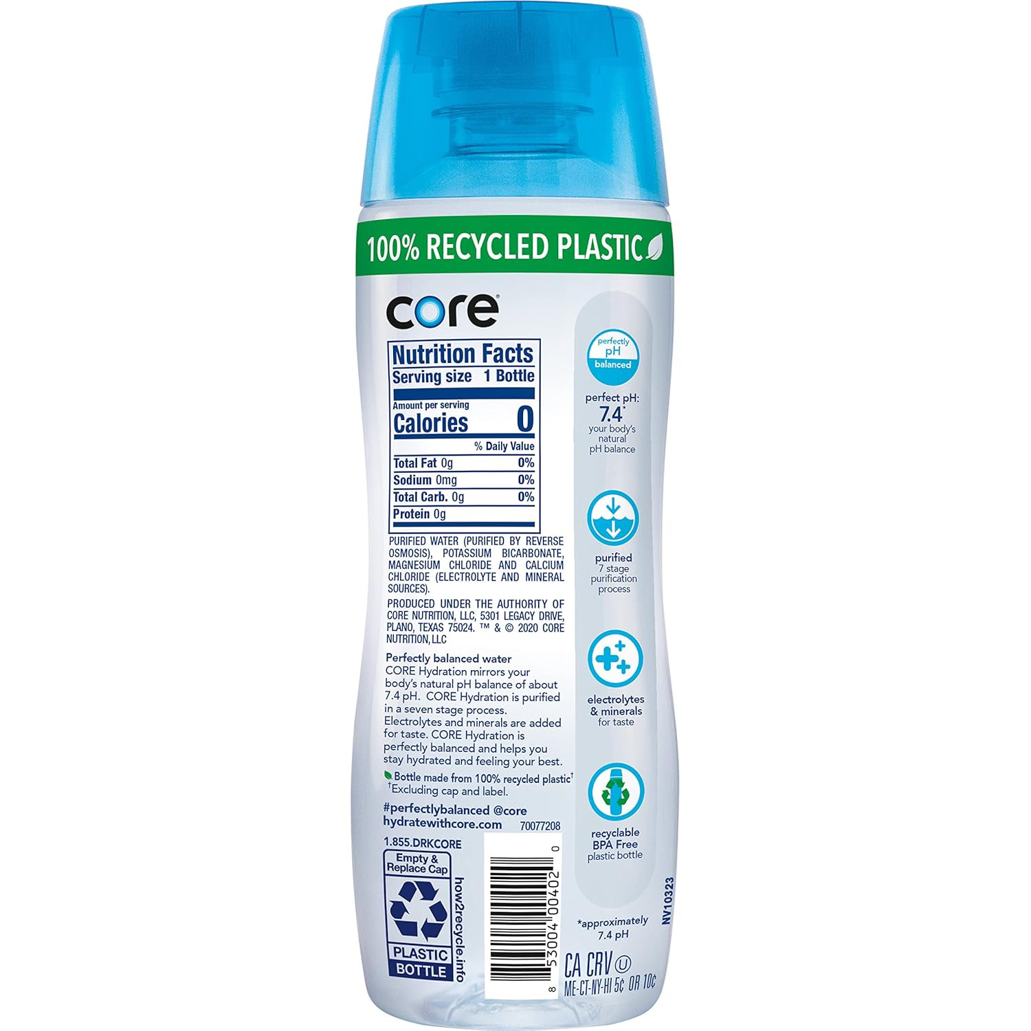 Hydration Perfect 7.4 Ph Nutrient Enhanced Water, 20 Ounce (Pack of 24)
