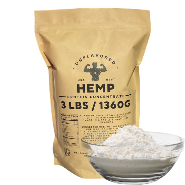 WHOLESALE Hemp Protein Concentrate, Premium USA Grown, UNFLAVORED