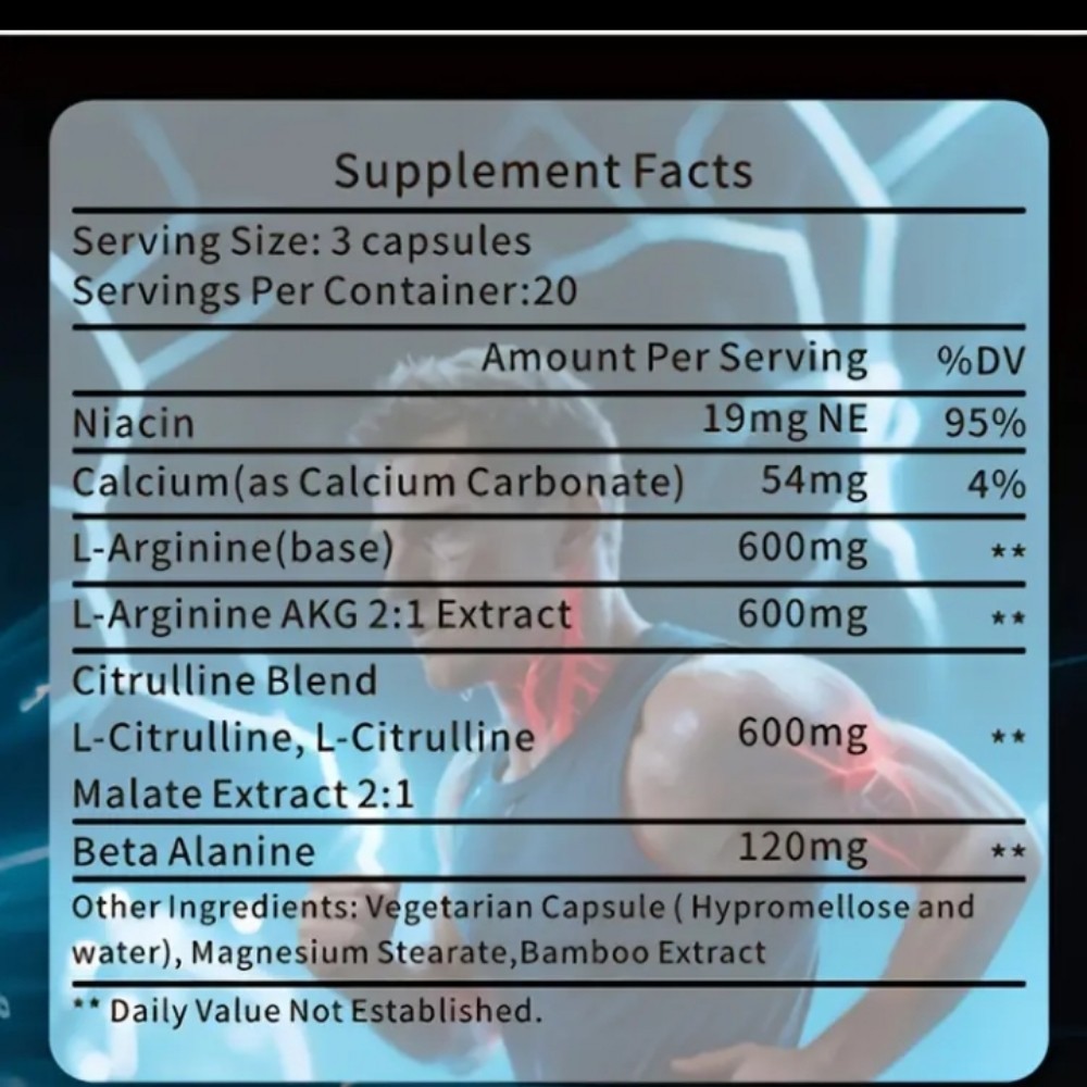 Nitric Oxide Booster 480 CAPSULES for Gym And Test Booster 95 Percent Pure