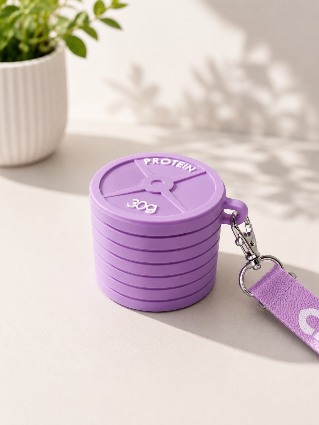 30g Protein Powder Container Keychain | Portable Supplement Storage | Gym Access