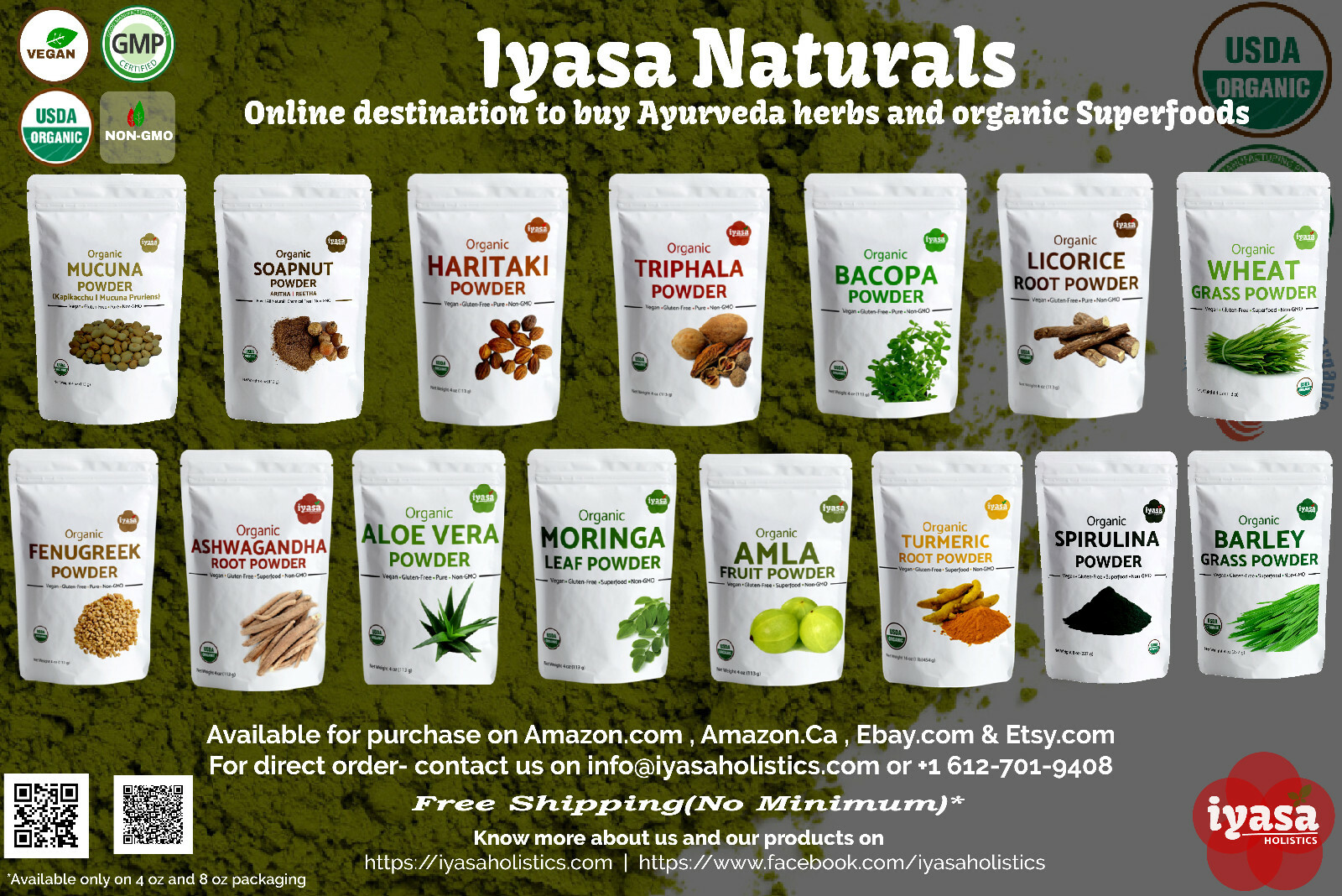 Ashwagandha Root Powder Organic, Withania Somnifera Stress Relief 4 8 16 oz FSH