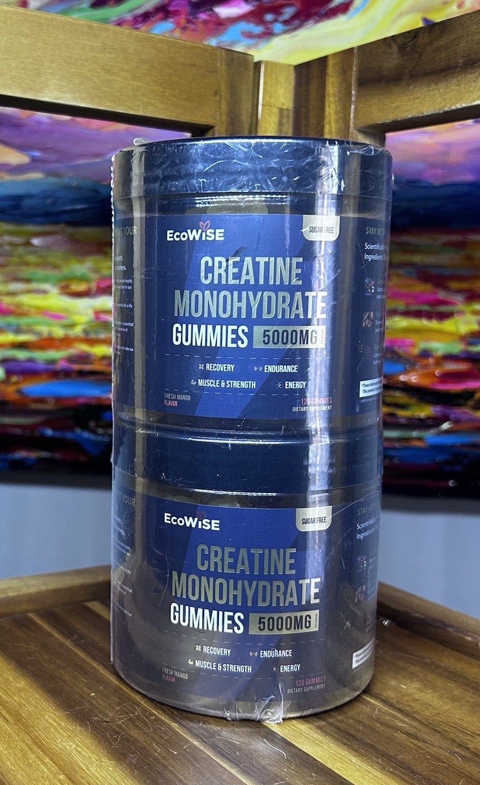 EcoWise Wellness Creatine Monohydrate 5g Mango Chewables 120ct-Lot Of 2-EX 04/27