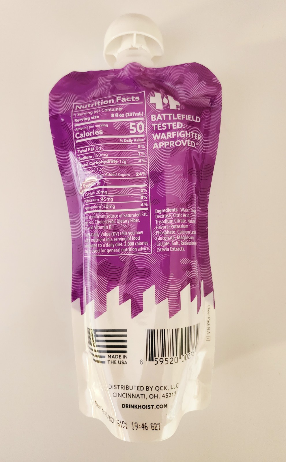 HOIST Military Hydration Electrolyte Drink, Grape 8 Fl Oz