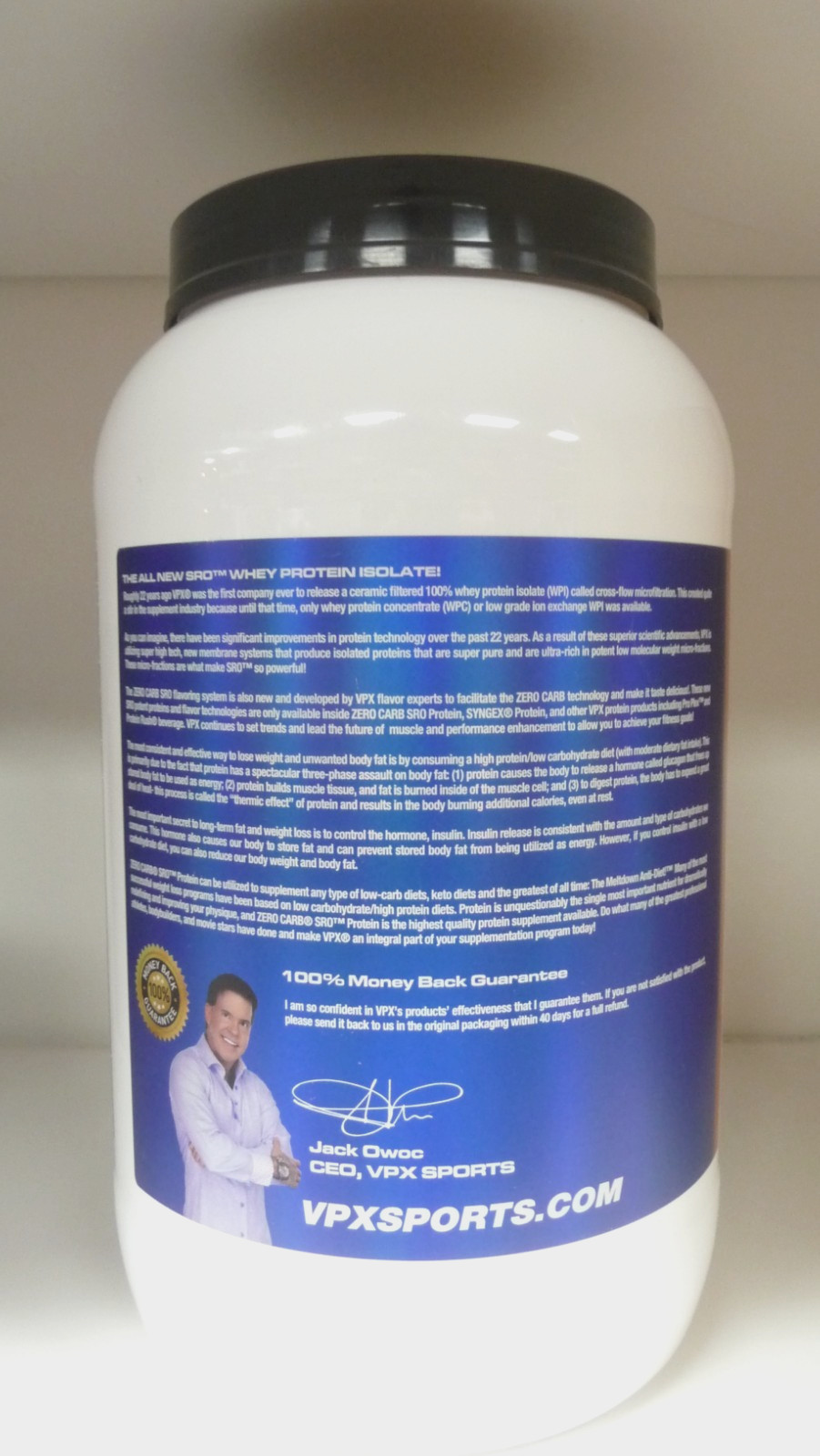 ZERO CARB SRO Whey Protein Isolate 2.0 Lbs, 38 Servs,90 Calories,Mixes Instantly