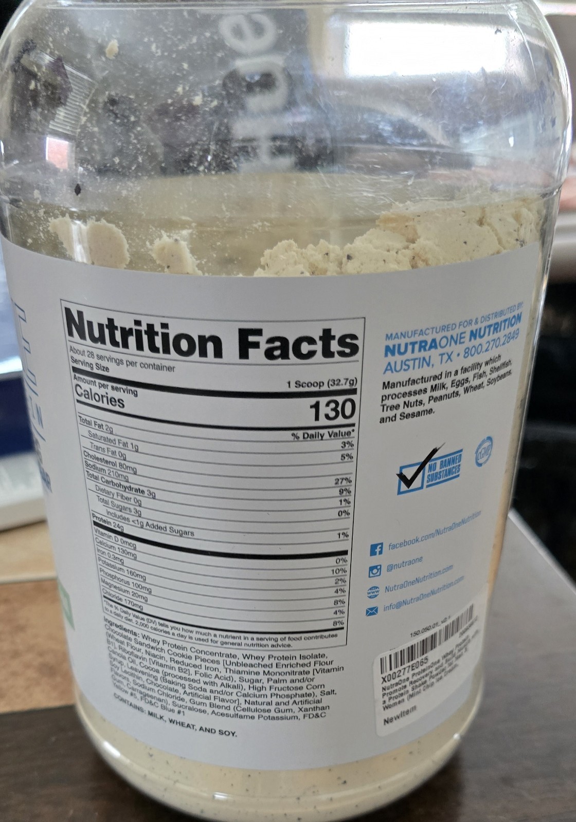 NutraOne ProteinOne Whey Protein Powder Mint Chip Ice Cream 2lbs New Sealed