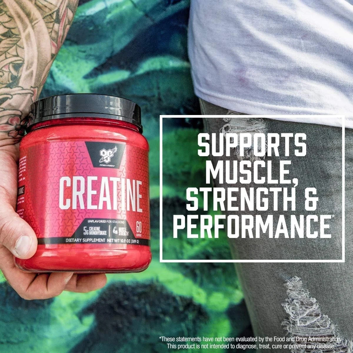 BSN Micronized Creatine Monohydrate Powder, Unflavored Creatine Powder, Microniz