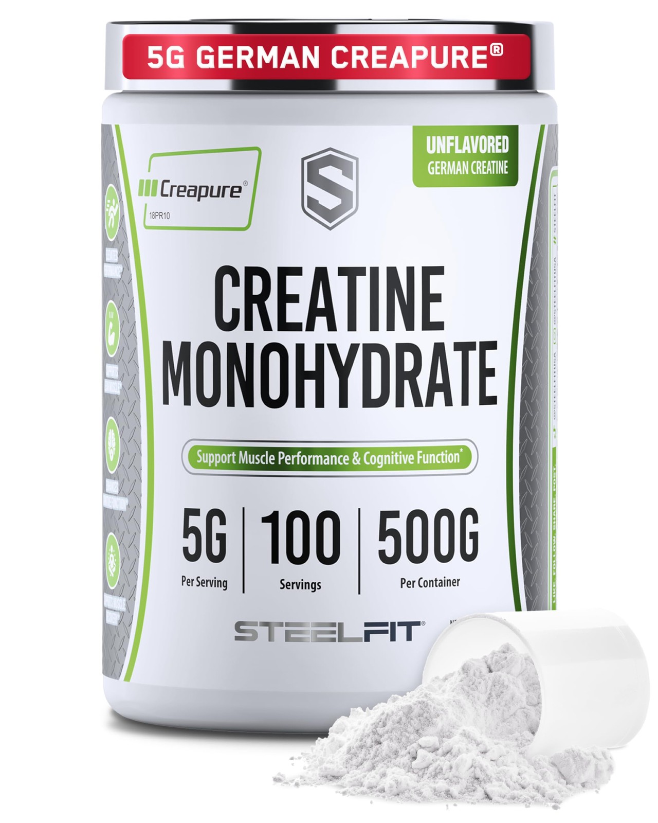 Creapure Creatine Monohydrate Powder, Unflavored German Creatine Powder for …