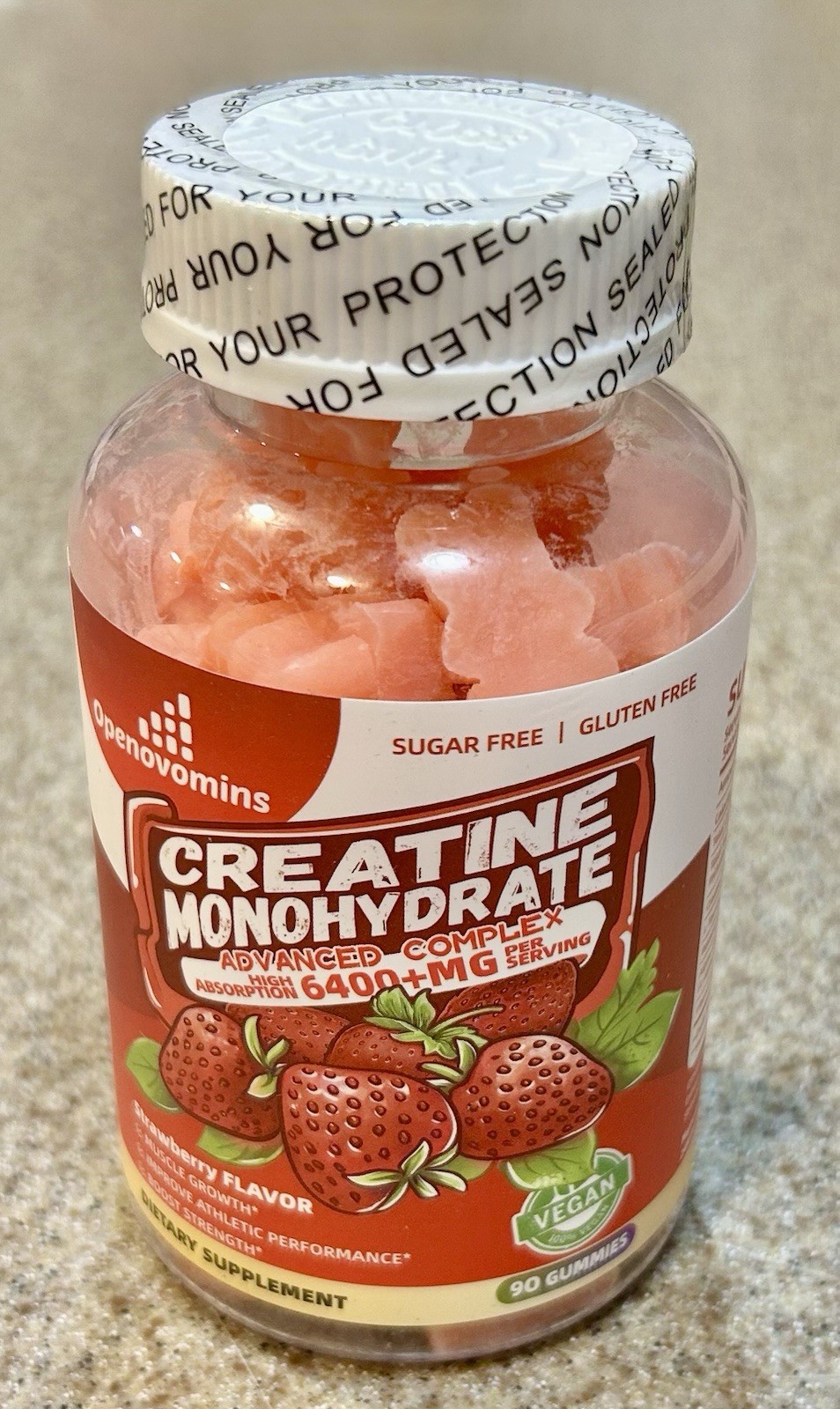 Creatine Strawberry Gummies Creatine 90 Gummies Dietary Supplement New 11/26