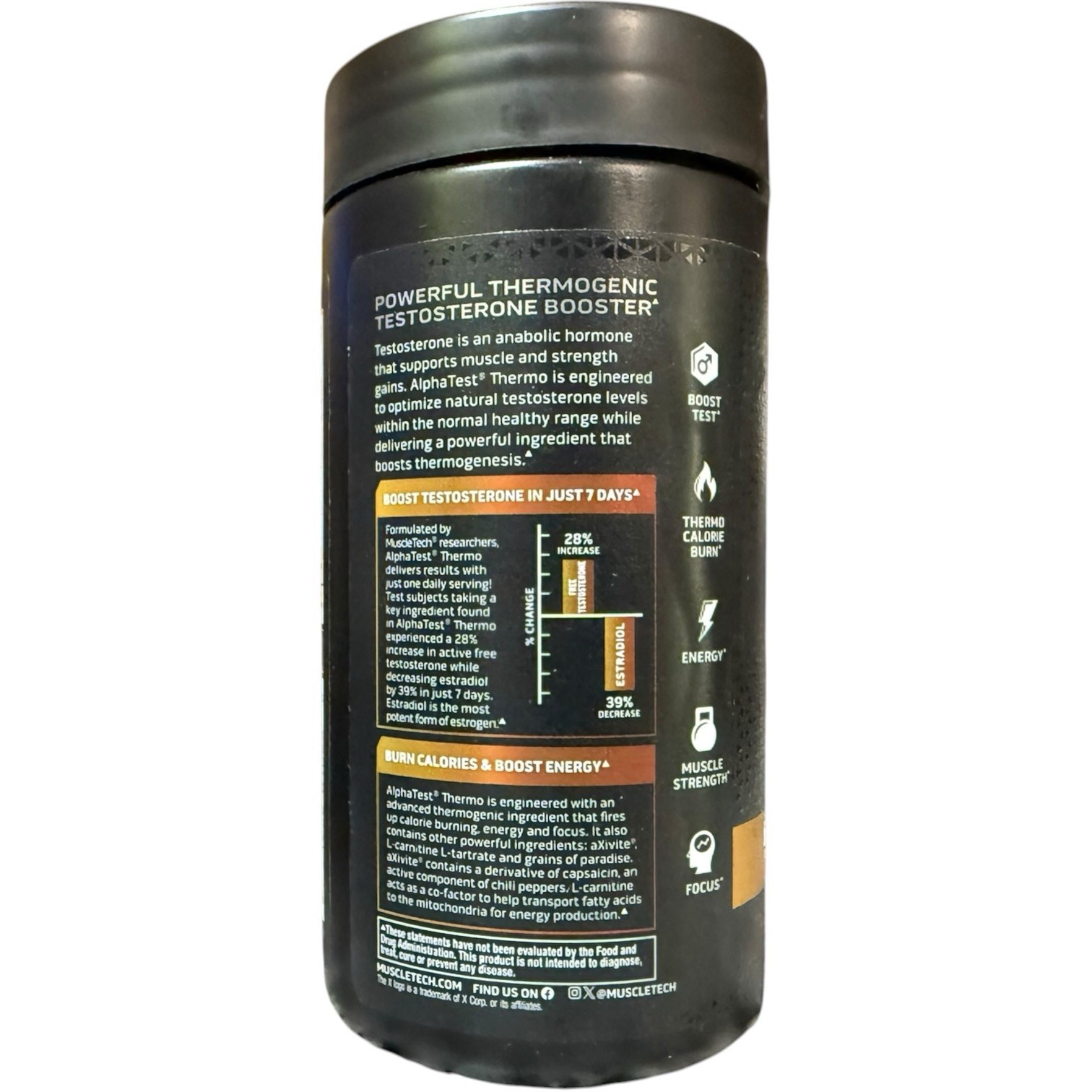 (3) Muscletech Alpha Test Thermo Testosterone Booster 90 Caps Exp 01/2028+