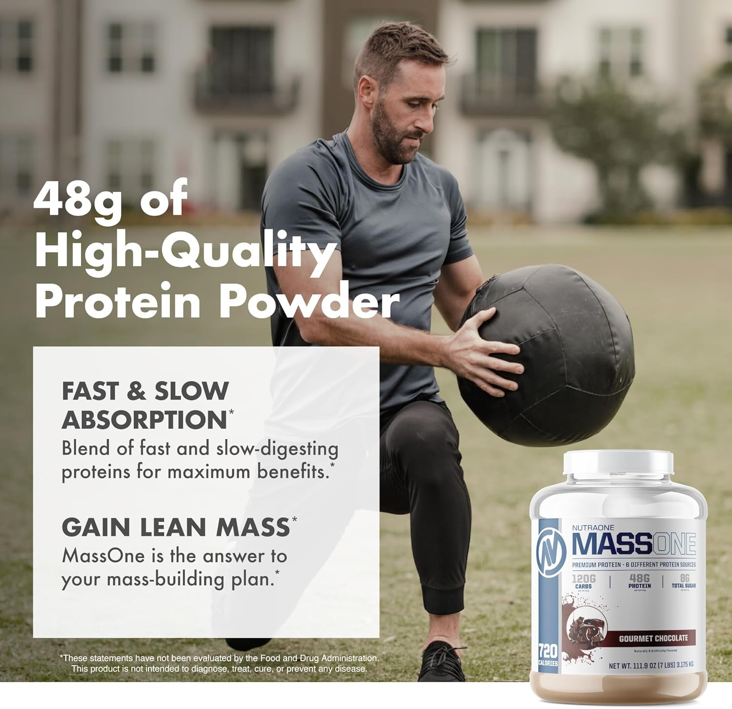 Massone Mass Gainer Protein Powder Gain Weight Protein Meal Replacement (Gourmet