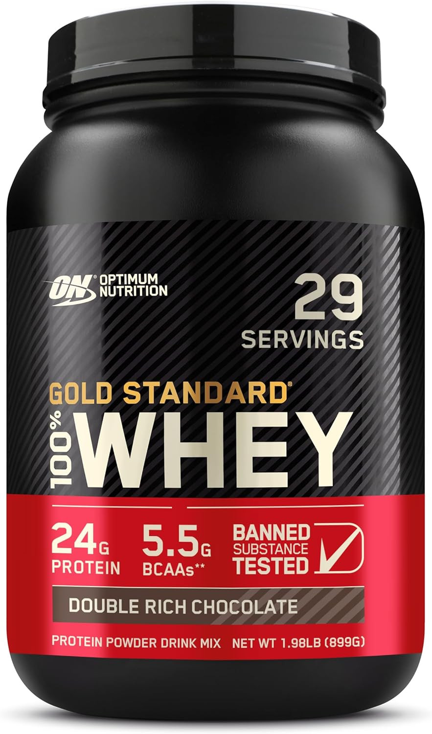 Gold Standard 100% Whey Protein Powder, Double Rich Chocolate, 2 Pound (Packa…