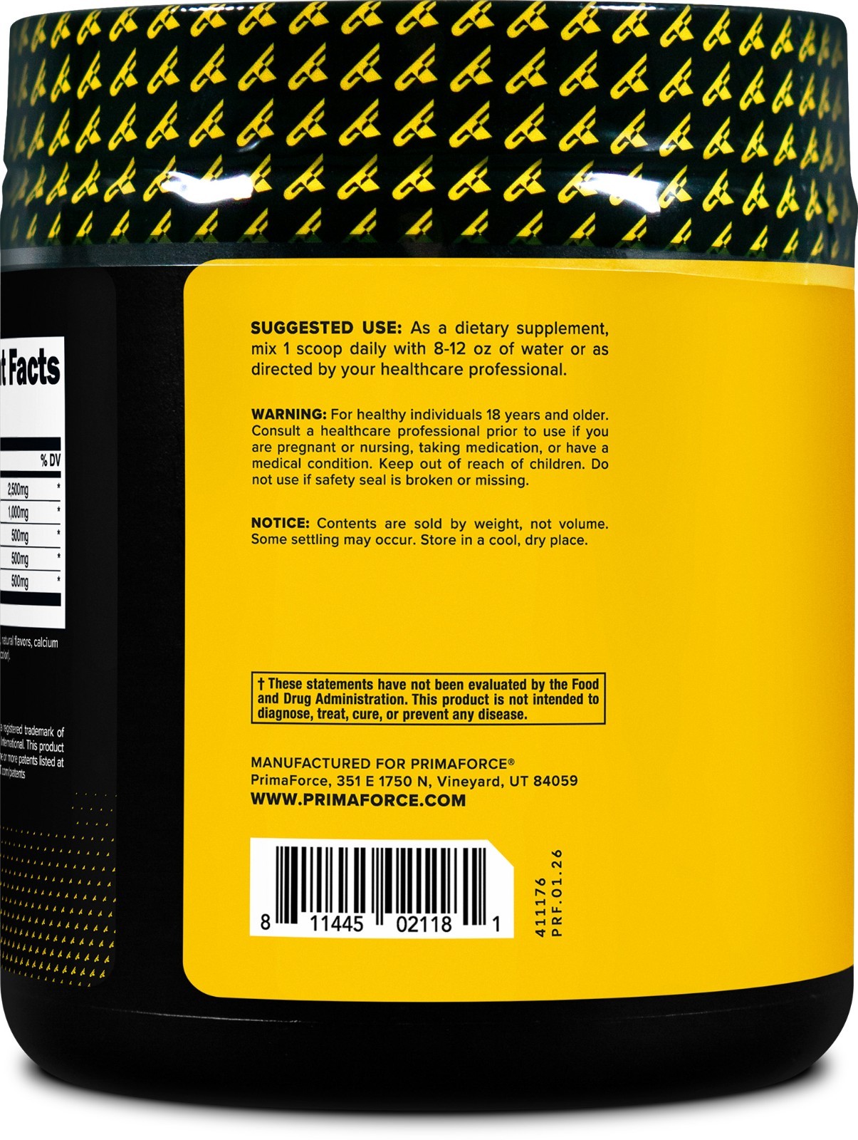 PrimaForce L-Arginine Complex Powder (30 Servings Per Bottle) (Peach Mango)