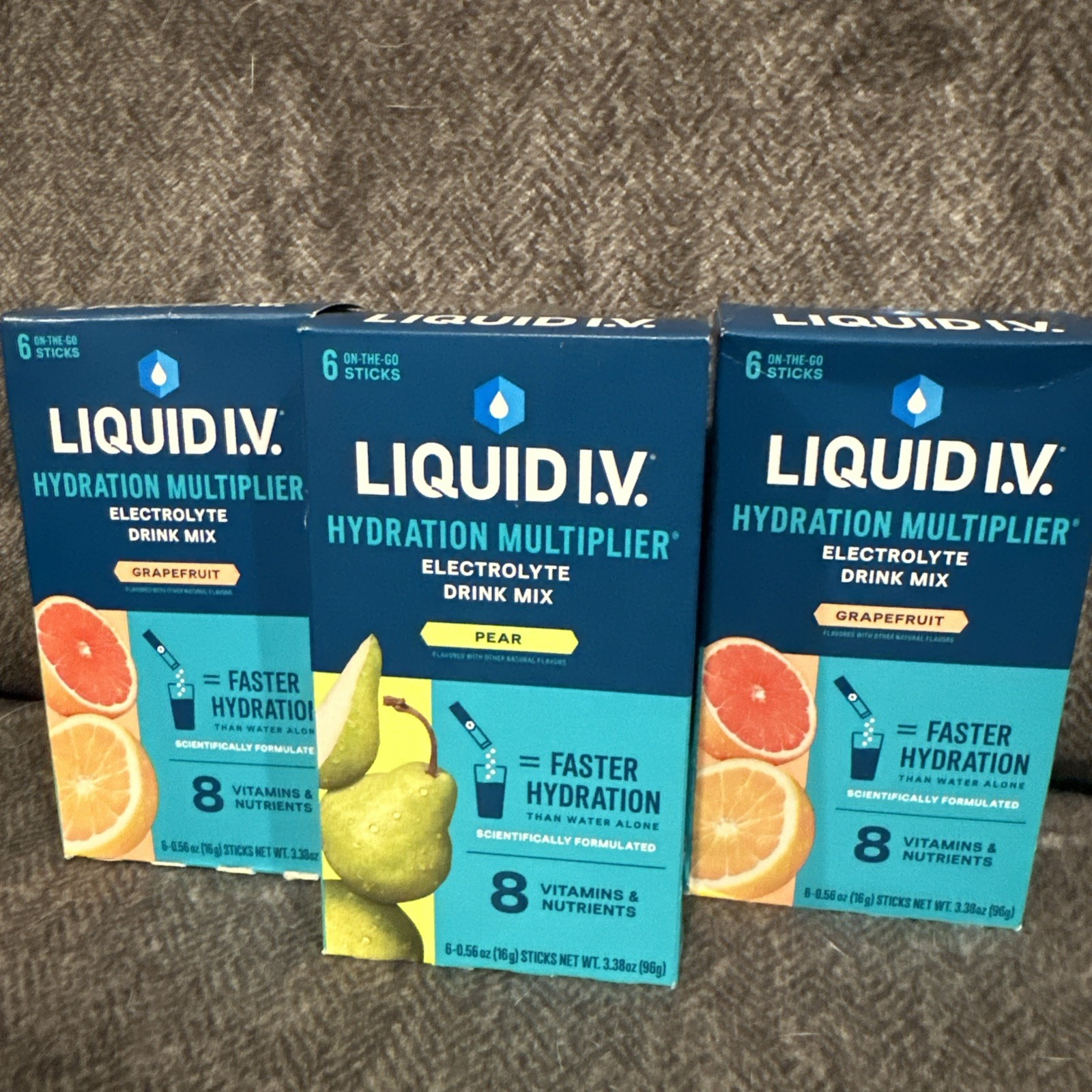 3PK Liquid IV Hydration Multiplier ~ Pear and Grapefruit ~ EXP 7/26 and 4/27