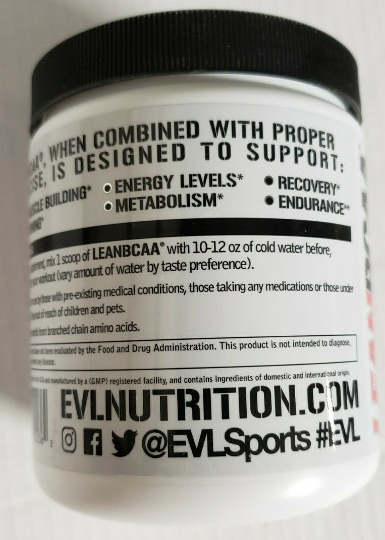 Evlution Nutrition LeanBCAA – Stimulant Free – Watermelon – 30 Servs – Ex 9/2024