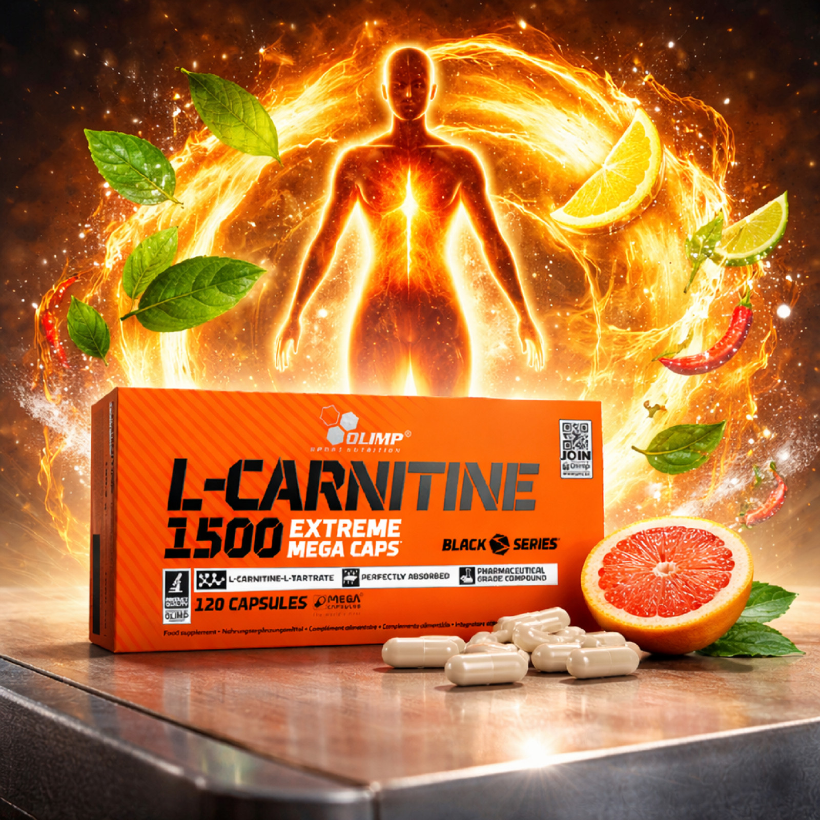 OLIMP L-CARNITINE 1500mg BIGGEST DOSE Slimming Diet Pills Weight Loss Fat Burner