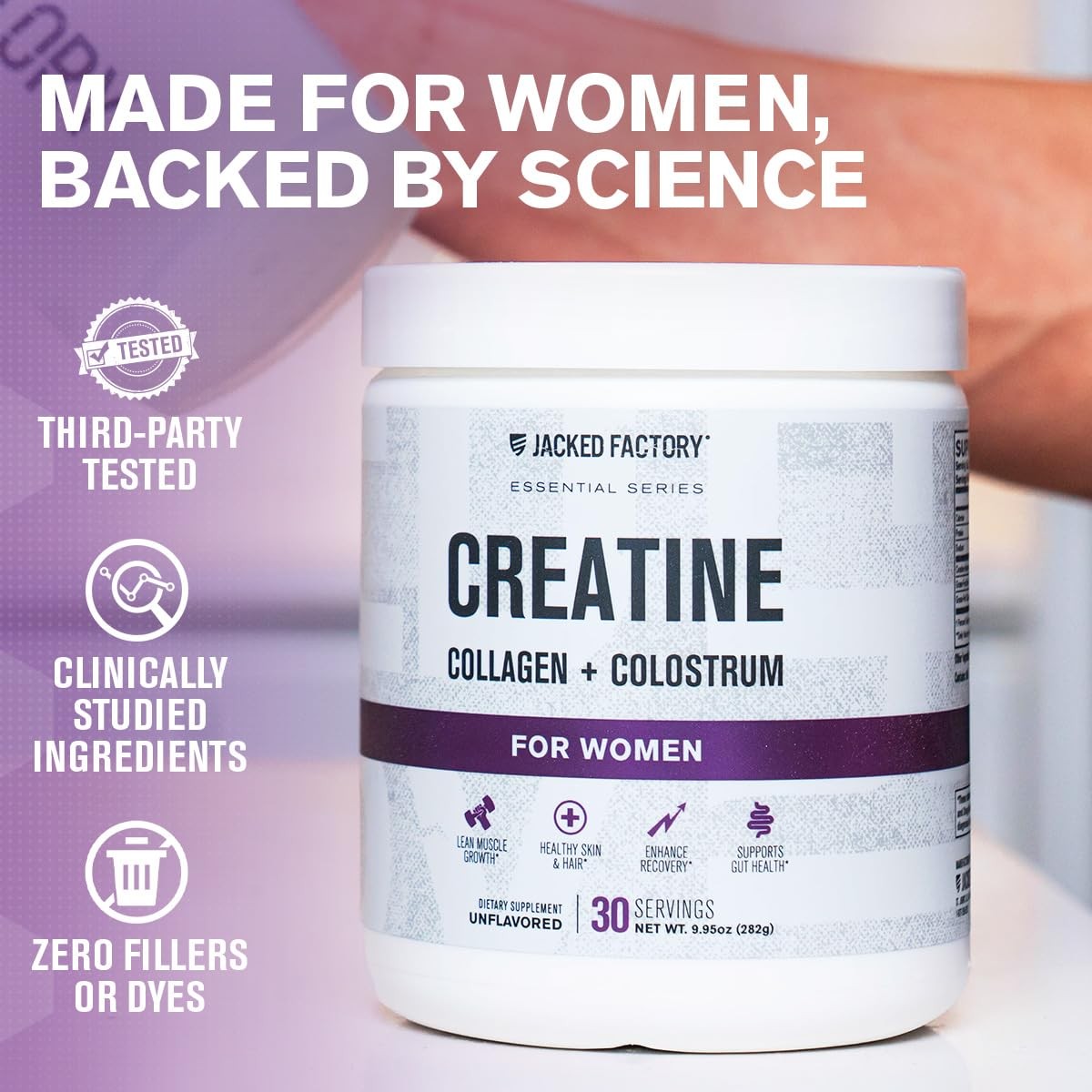 Creatine for Women – Creatine Monohydrate with Collagen + Colostrum to Suppor…