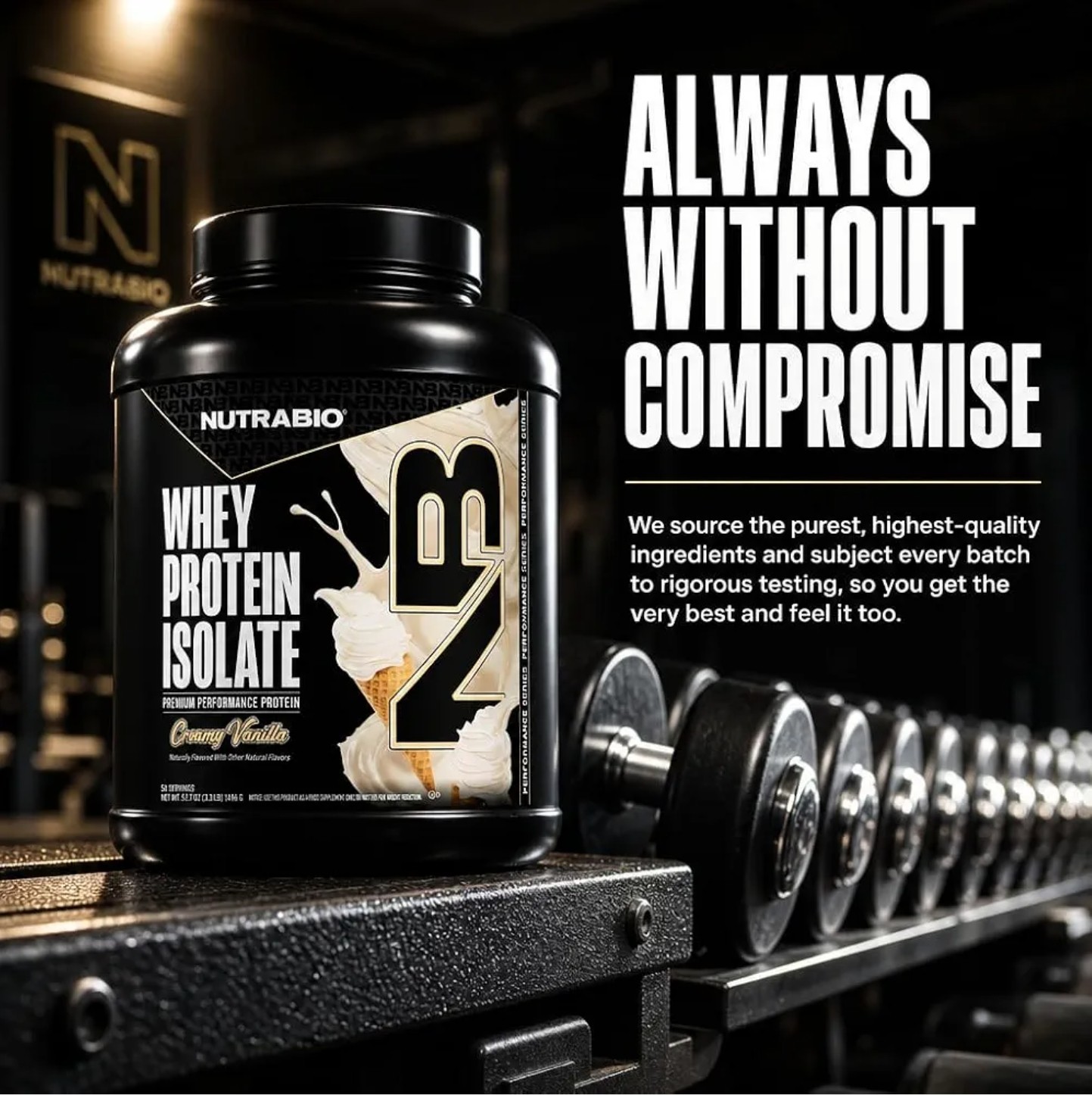 NutraBio WHEY PROTEIN ISOLATE 2 lb (30 Servings) Cinn Sugar Donut BEST BY 10/26