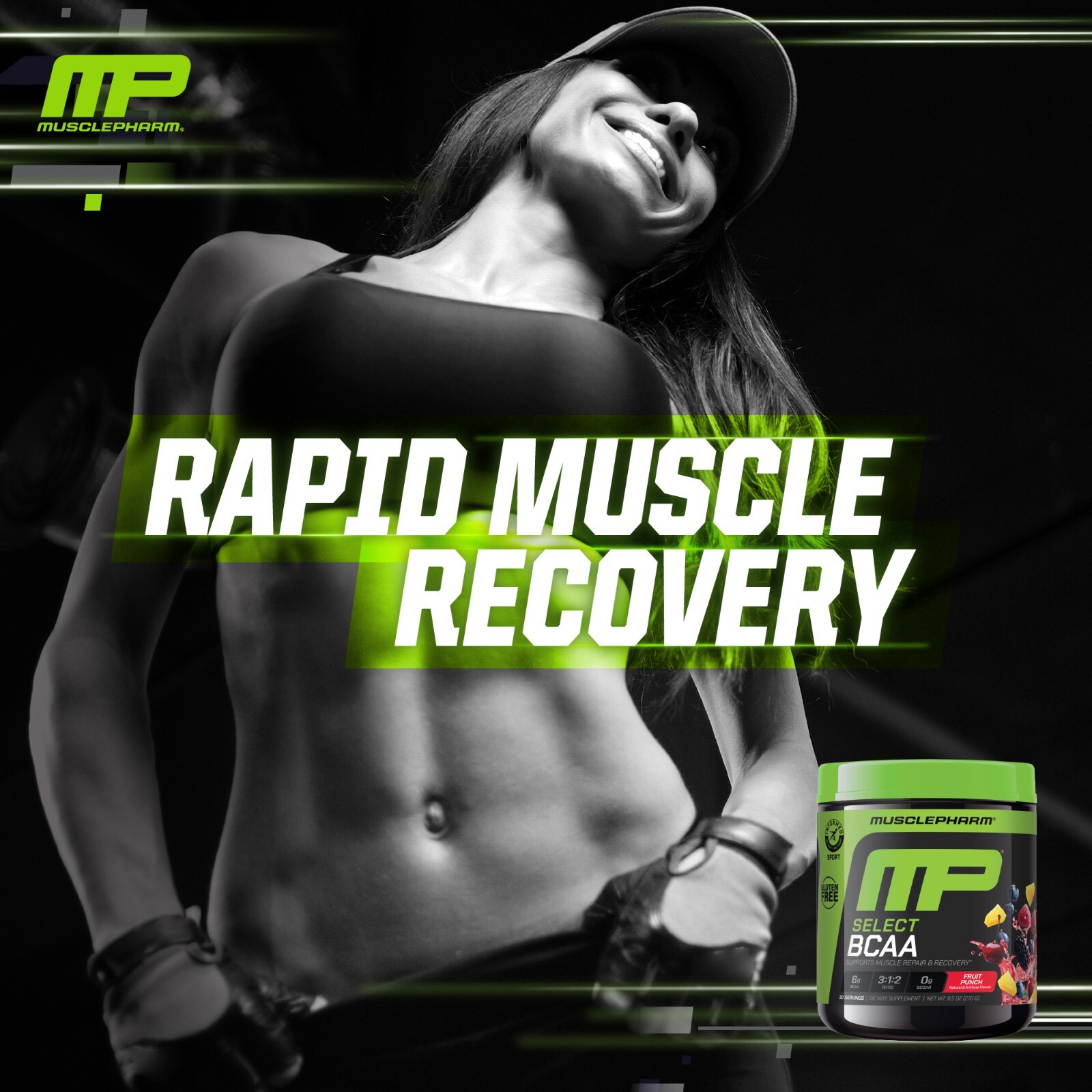 MusclePharm Essentials BCAA Powder – 30 Servings, Fruit Punch