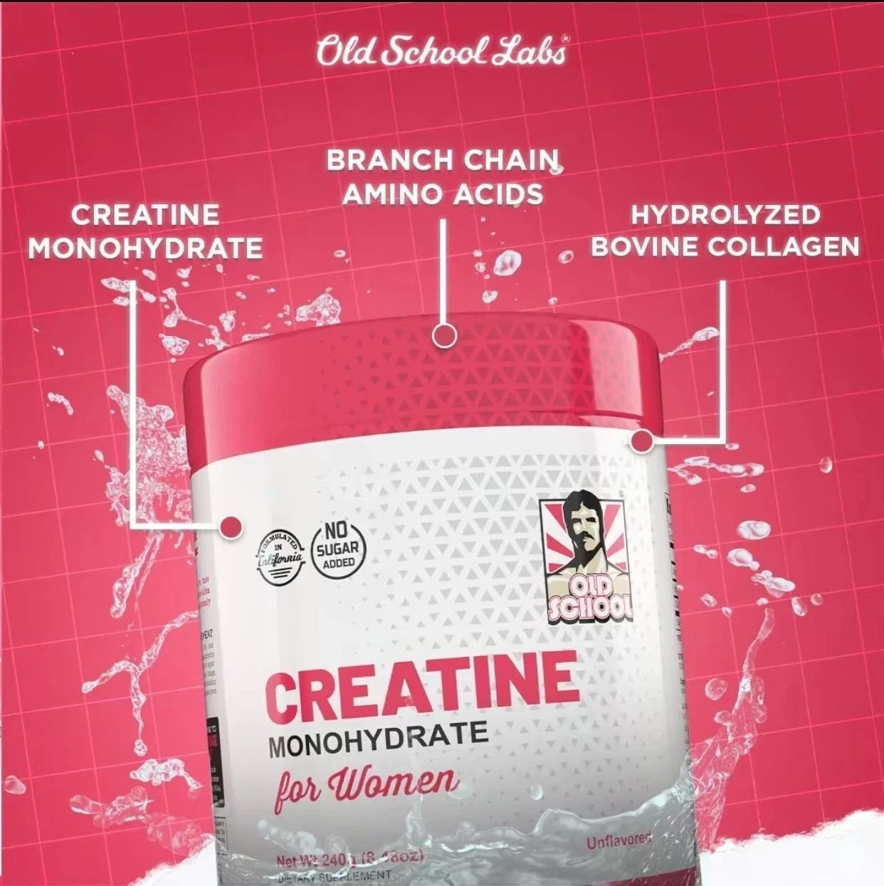 Creatine 5000mg Monohydrate suitable for Women 2g Collagen & 1g BCAA – 240g (2 P