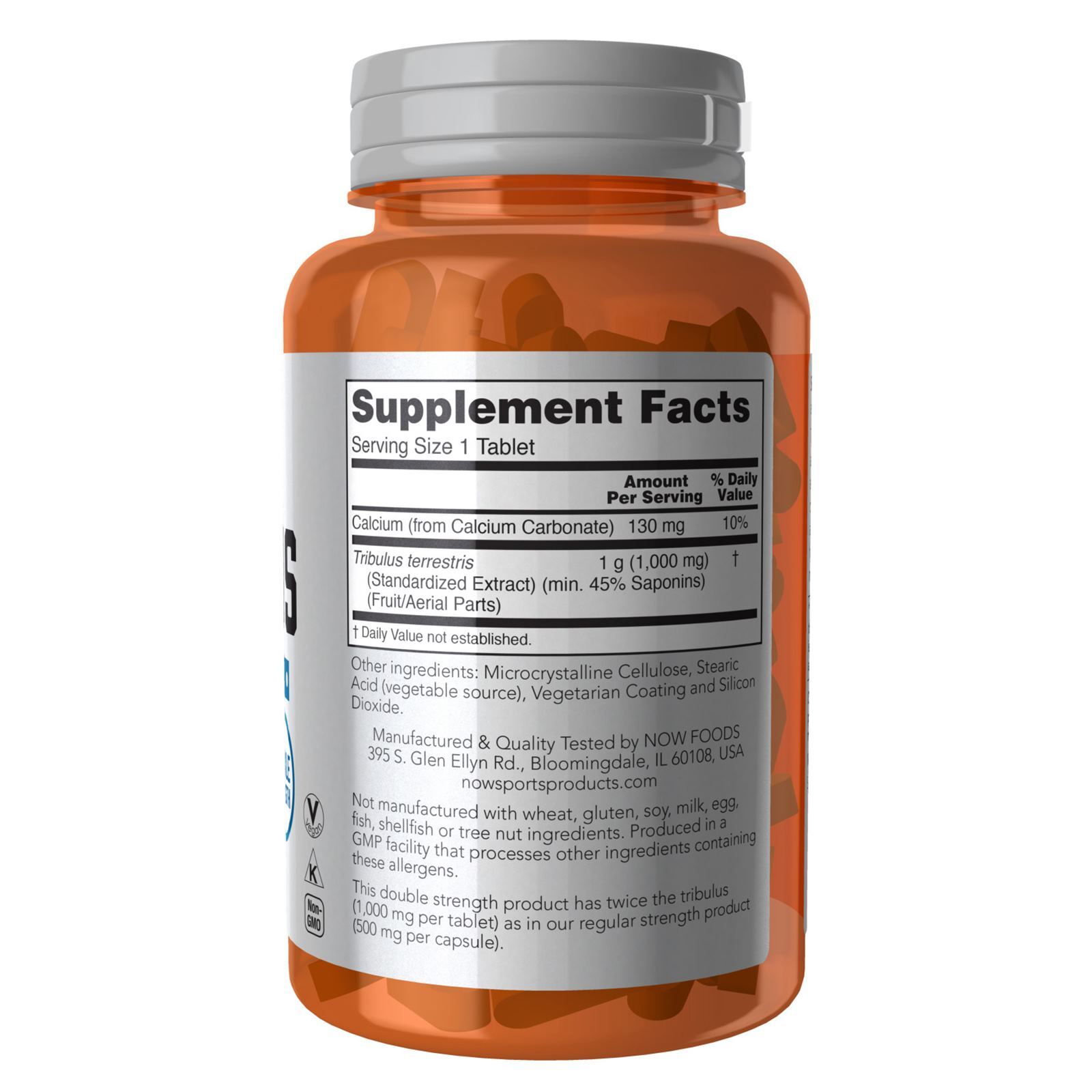 4 x NOW FOODS Tribulus 1000 mg 90 Tabs 45% Saponins Testosterone Boost