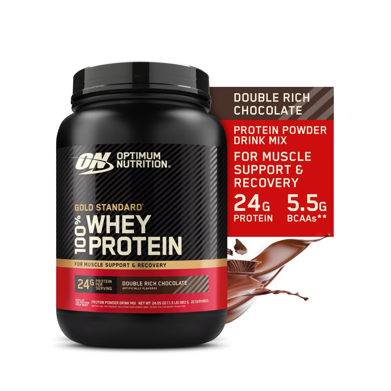 Optimum Nutrition, Gold Standard 100% Whey Protein Powder, Double Rich Chocolate