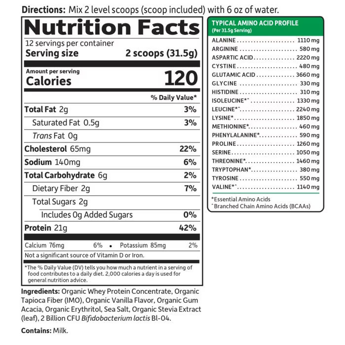 Garden of Life Organic Whey Protein Grass-Fed Vanilla 13.33 oz (378 g)