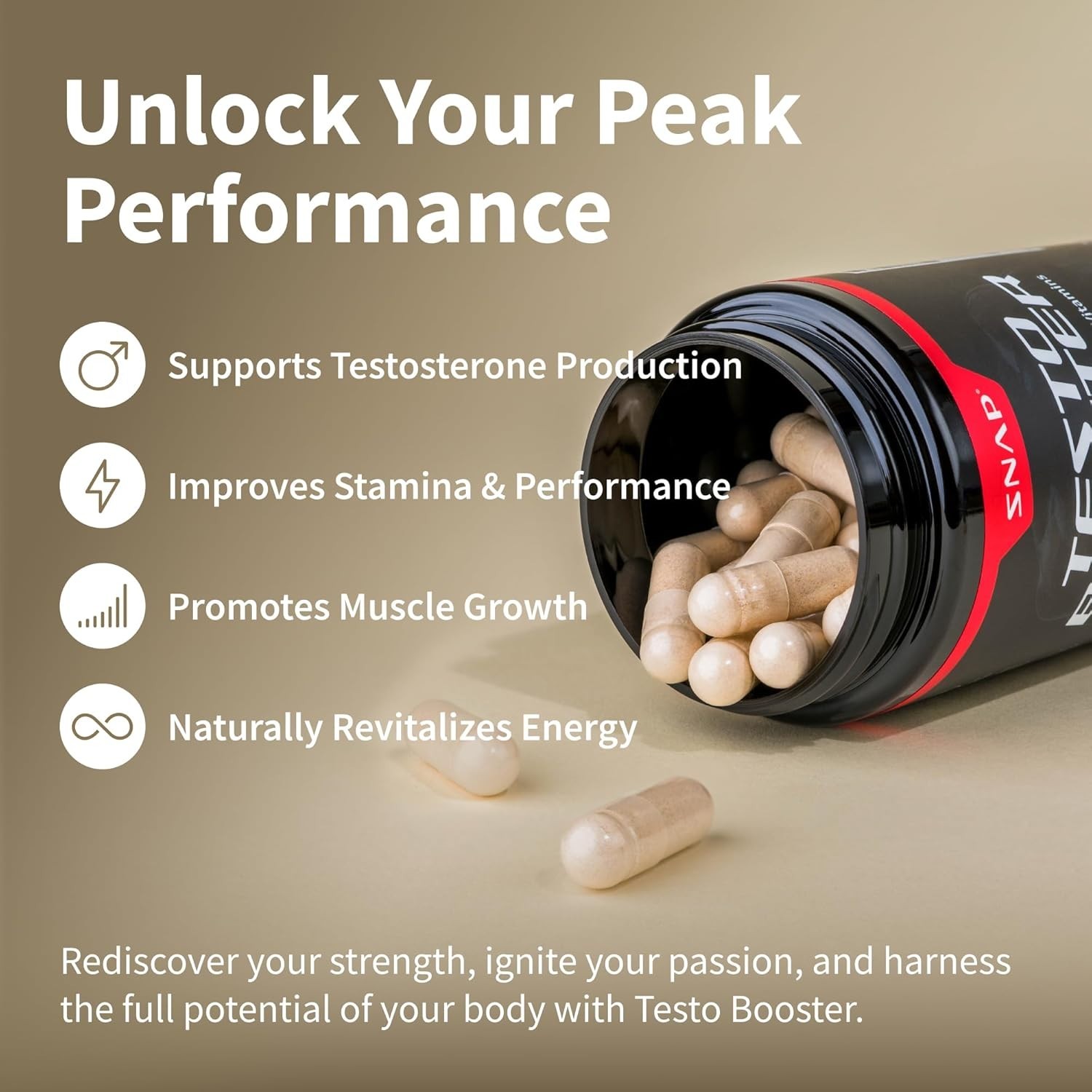 Nitric Oxide & Testosterone Booster for Men, L Arginine, L Citrulline 60 & 90