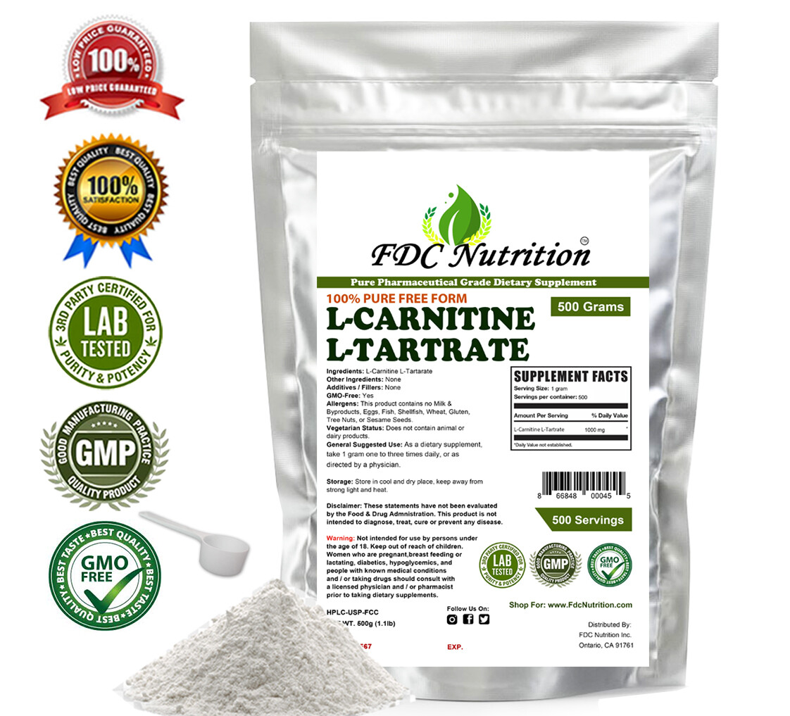 FDC Nutrition L-Carnitine L-Tartrate (LCLT) Pure Powder