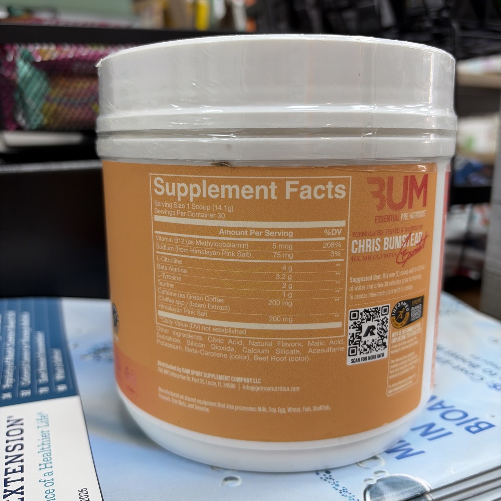 BUM Essential Pre-Workout Peach Mango