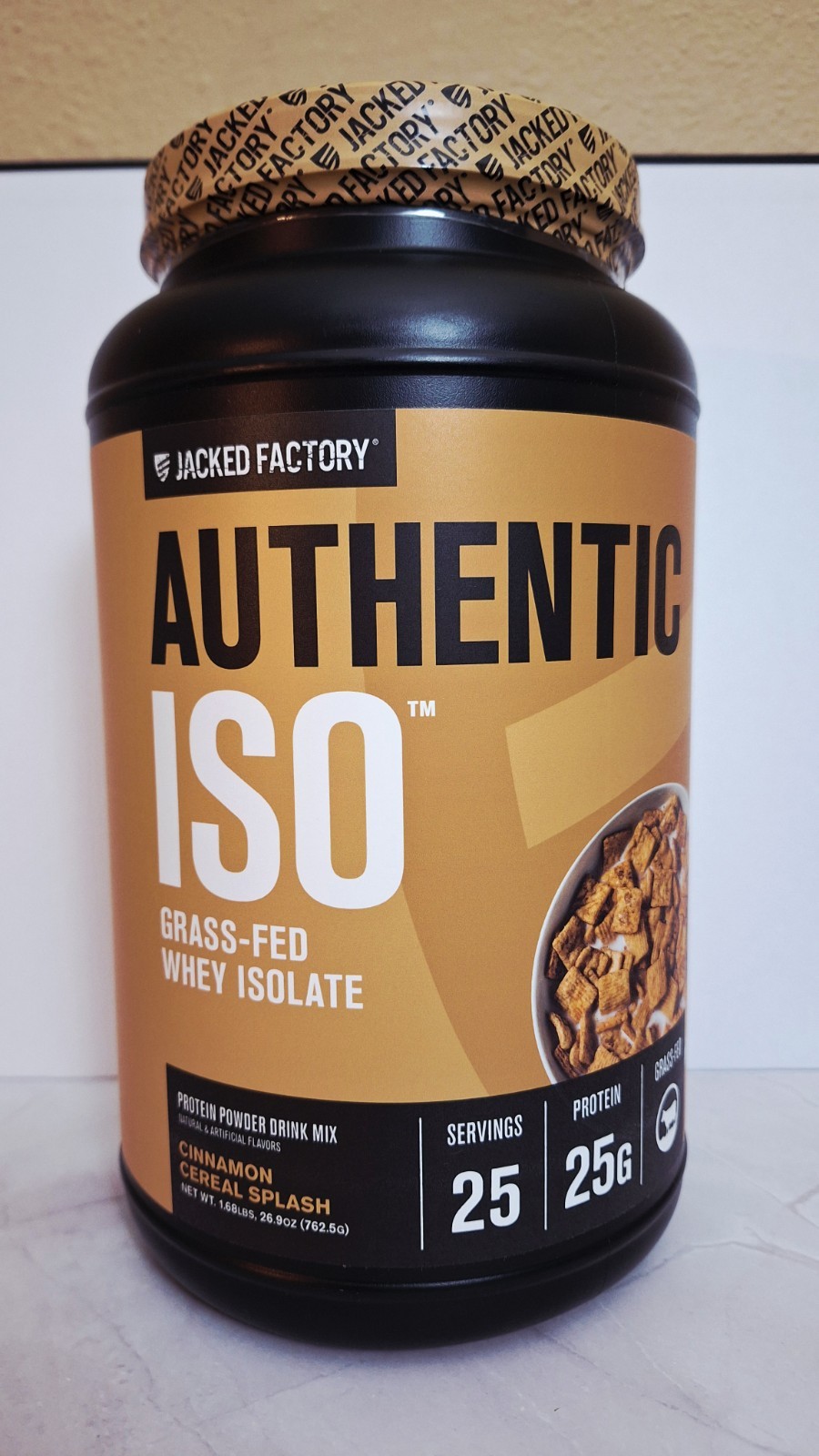 Jacked Factory Grass-fed ISO Cinnamon Cereal, 25 Serv, 25g Protein, 04/2027✨️