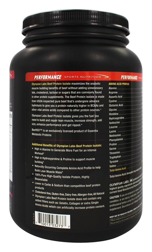 Olympian Labs Beef Protein Isolate Powder, 24g Protein, BST Free, 2 Grams BCA…